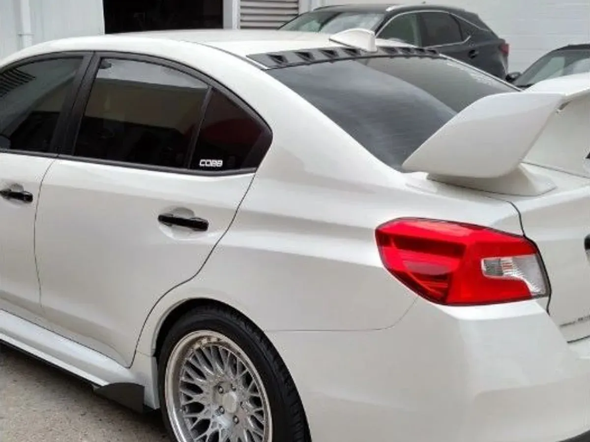 The same Subaru WRX after repair at F1 Collision, Van Nuys